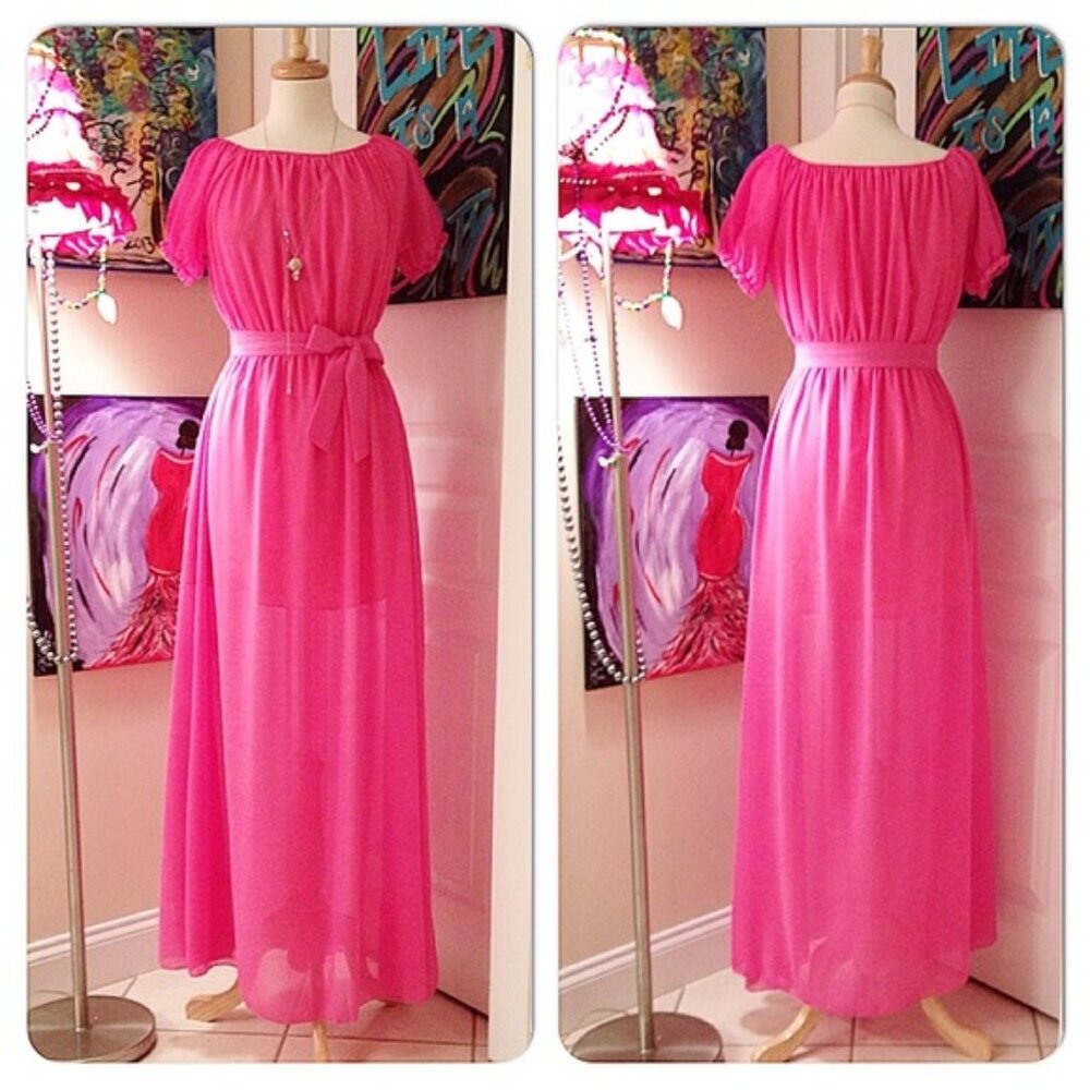 ✨✨HOST PICK✨✨ NWT Pink Chiffon Bohemian Dress
